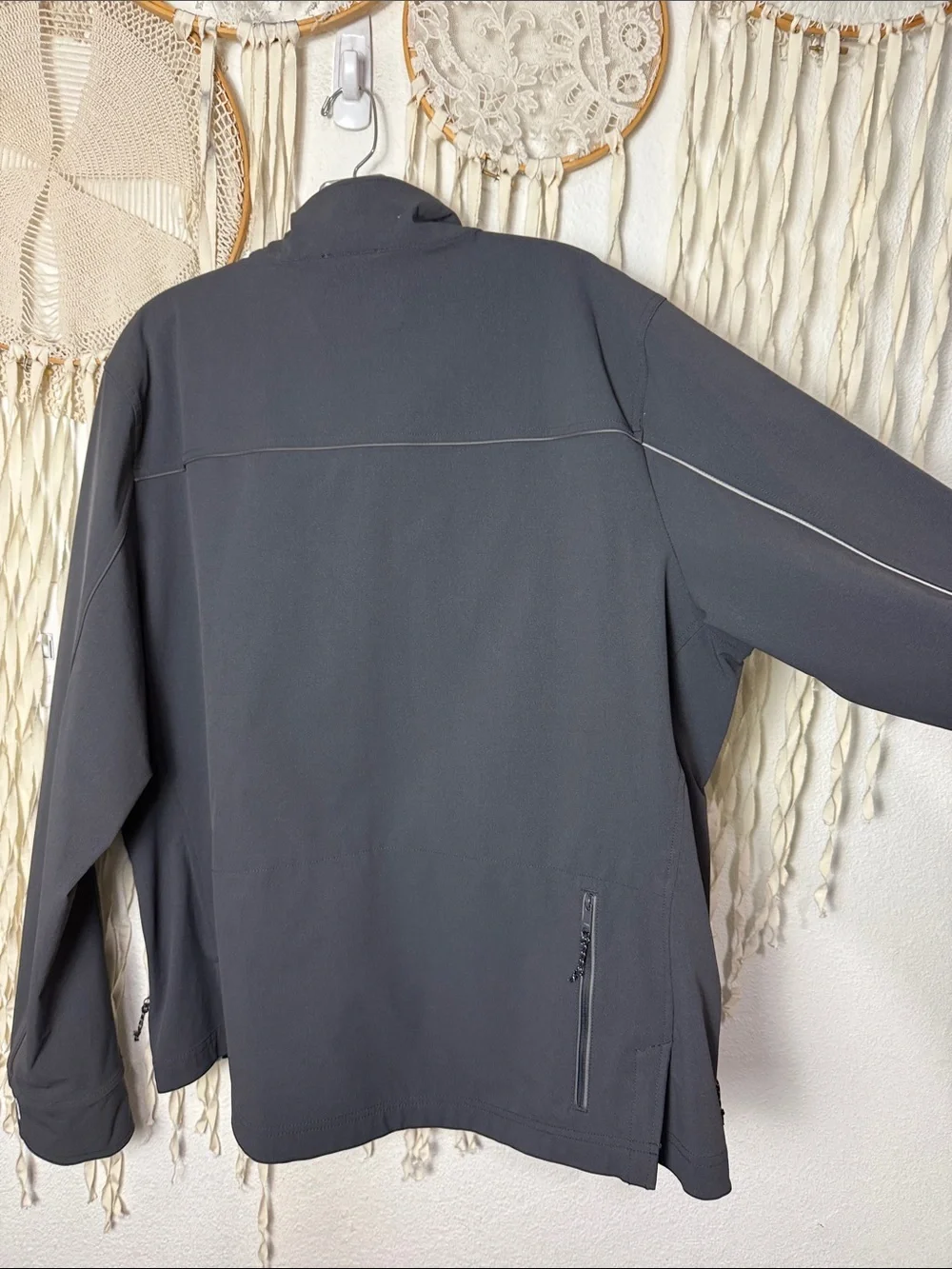 M by Novara Gray Cycling Jacket Size XL High Visibility Pockets Mochneck